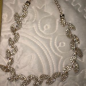 CLEAR RHINESTONE LEAF NECKLACE! Holiday !!